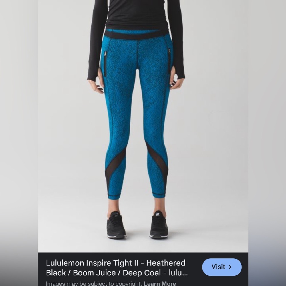 Lululemon Inspire Tight II Power Luxtreme Spray Jacquard Shocking Blue 6 MC10